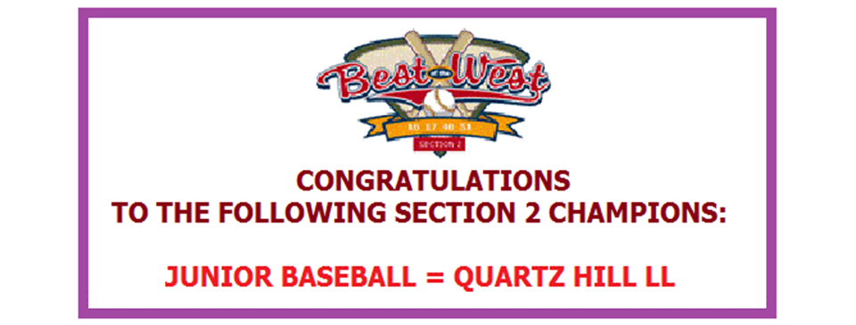 SECTION CHAMPIONS